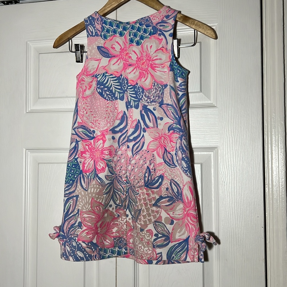 Lilly Pulitzer Pink & Blue Floral Pineapple Shift Dress - Girls - Picture 4 of 8
